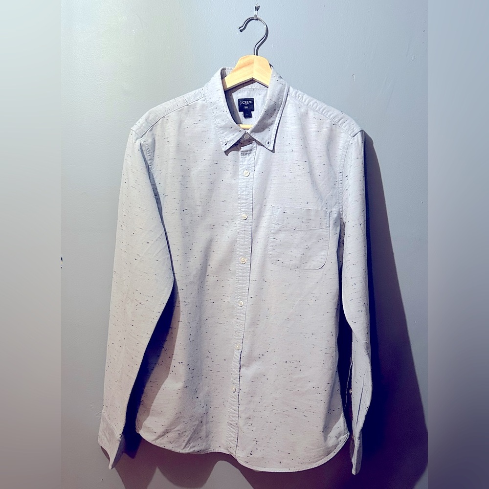 JCrew Factory Cotton Light Blue Speckled Oxford Button Down Shirt. Size Large.